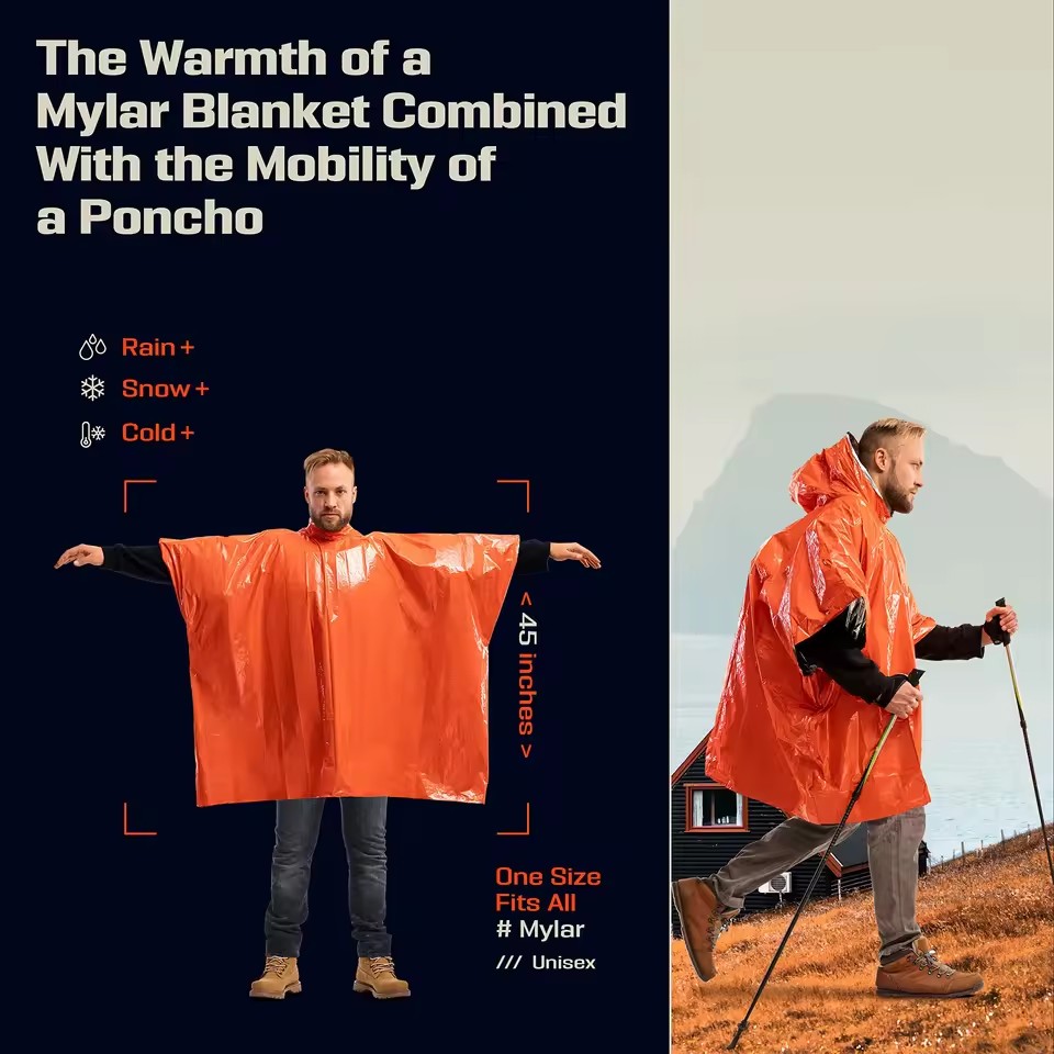 1Pz/2Pz Poncho Impermeabile di - Emergency Poncho Rain recensione e prezzo